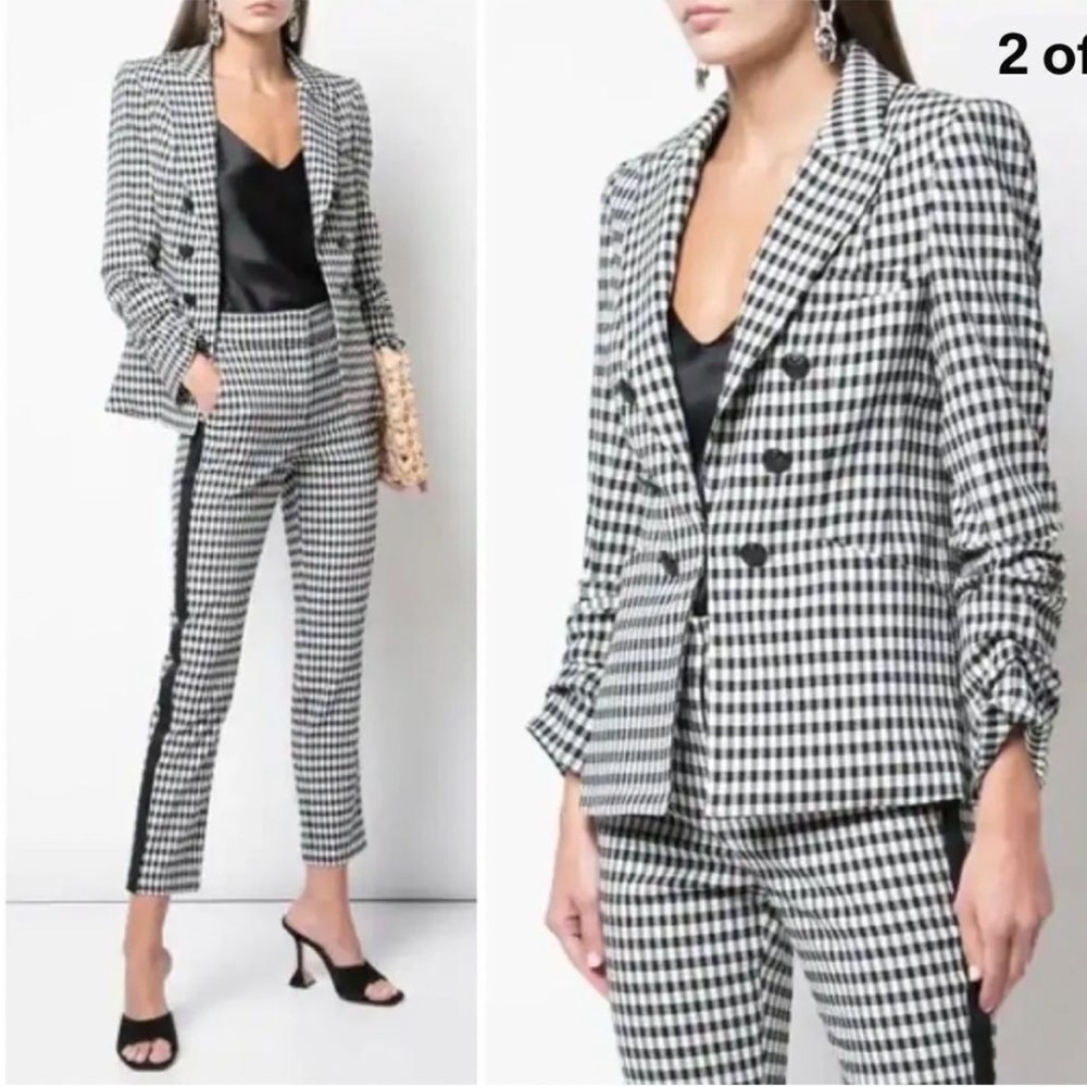 Veronica Beard Caldwell Dickey Blazer Gingham Black White NWT - Picture 6 of 16